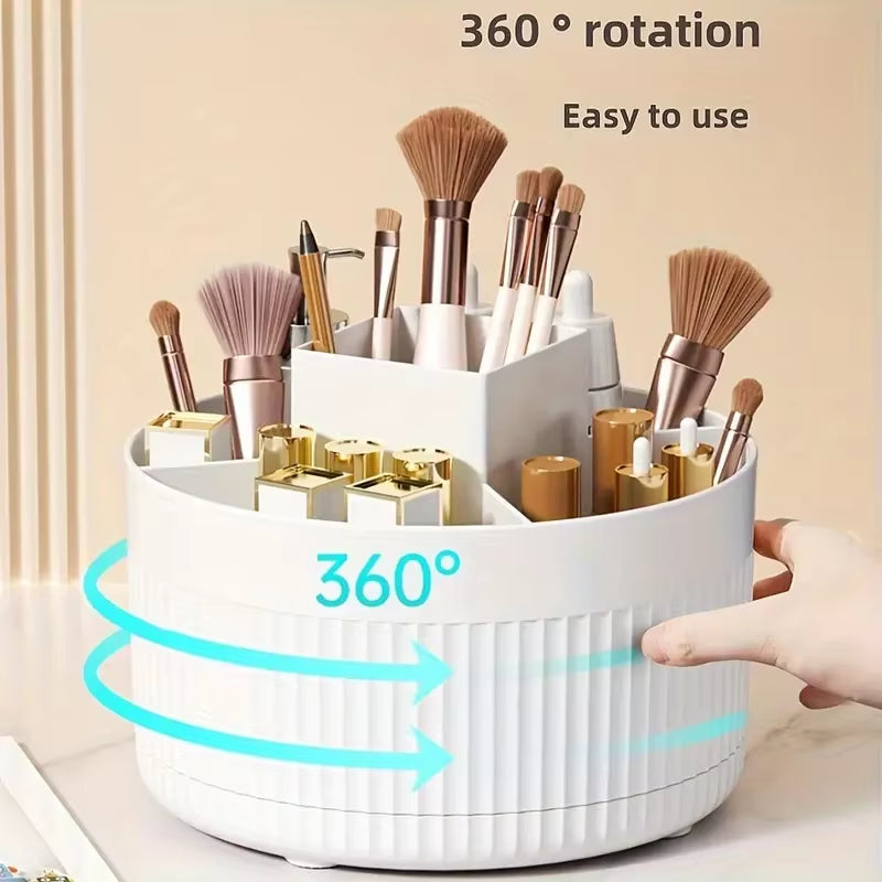 360 Rotating Makeup Desktop Cosmetic Storage Box Organizer Large Capacity for Bathroom Portable Lipstick Makeup Brush Pen Holder