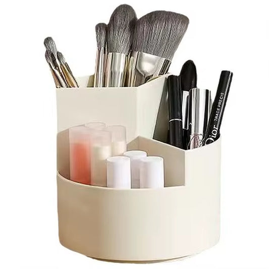 360 Rotating Makeup Desktop Cosmetic Storage Box Organizer Large Capacity for Bathroom Portable Lipstick Makeup Brush Pen Holder